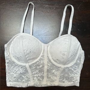 Never worn white lace crop size small